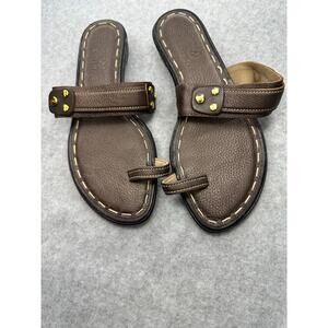 Cole Haan Nike Air Brown Leather Boho Thong Sandals